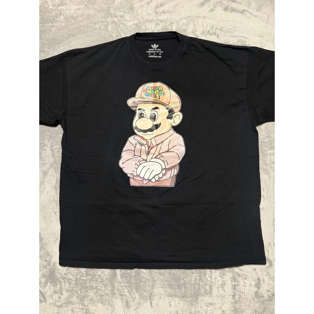Adidas T-Shirt Mens XL Black Super Chapo Bros Graphic Parody Made In USA